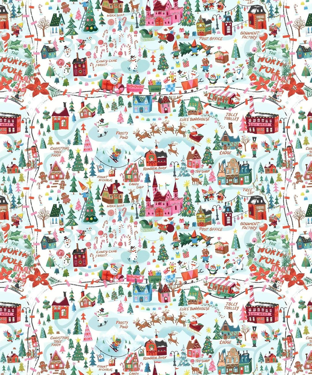 Santa's City Maps Two Piece Short Sleeve Shorts Pajama Set - Zumbamboo