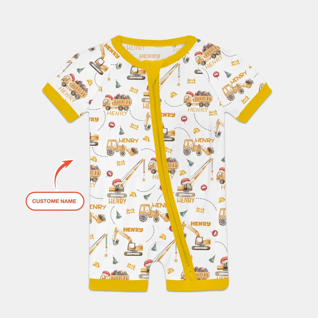 Santa's Little Builders Custom Name Shorty Zippy , Santa's Little Builders Custom Name Shorty Zippy - 0-3M