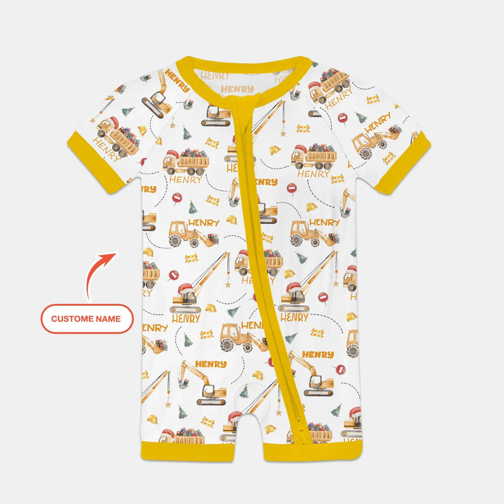 Santa's Little Builders Custom Name Shorty Zippy , Santa's Little Builders Custom Name Shorty Zippy - 0-3M