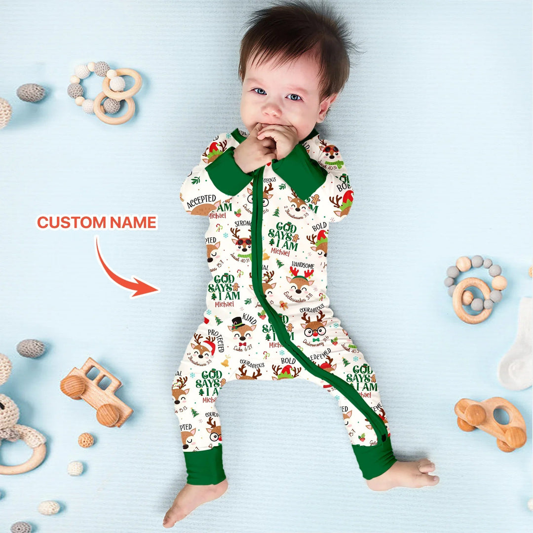 Santa’s Reindeer God Says I Am Custom Name Convertible Zippy - Zumbamboo