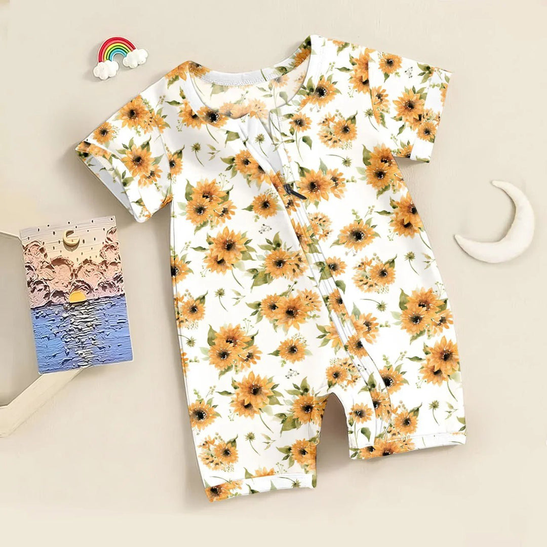 Savannah's Sunflowers Shorty Zippy , Savannah's Sunflowers Shorty Zippy - 0-3M