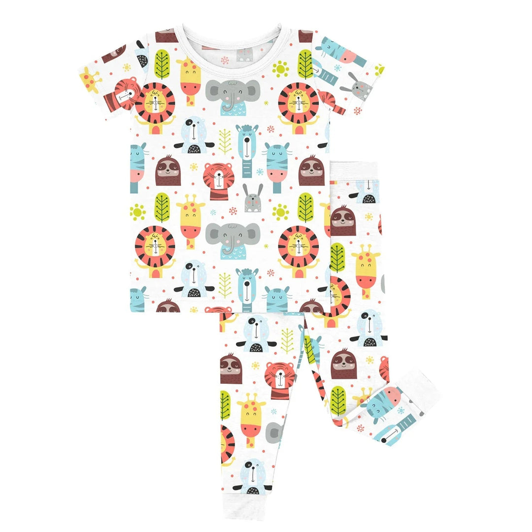 Scandi Style Animals Two Piece Short Sleeve Pajama Set - Zumbamboo