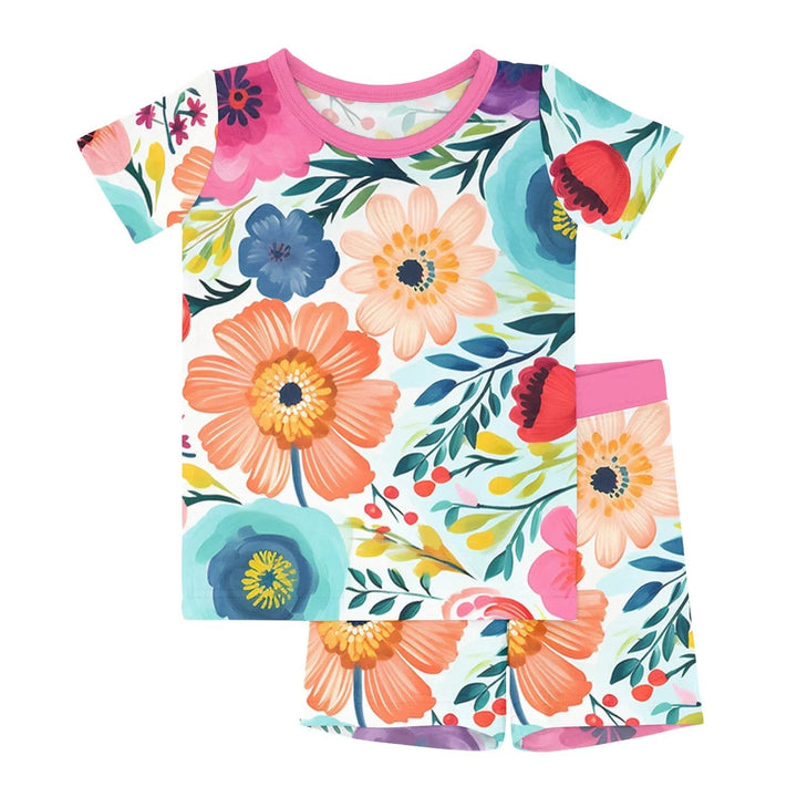 Secret Garden Two Piece Short Sleeve Shorts Pajama Set - Zumbamboo