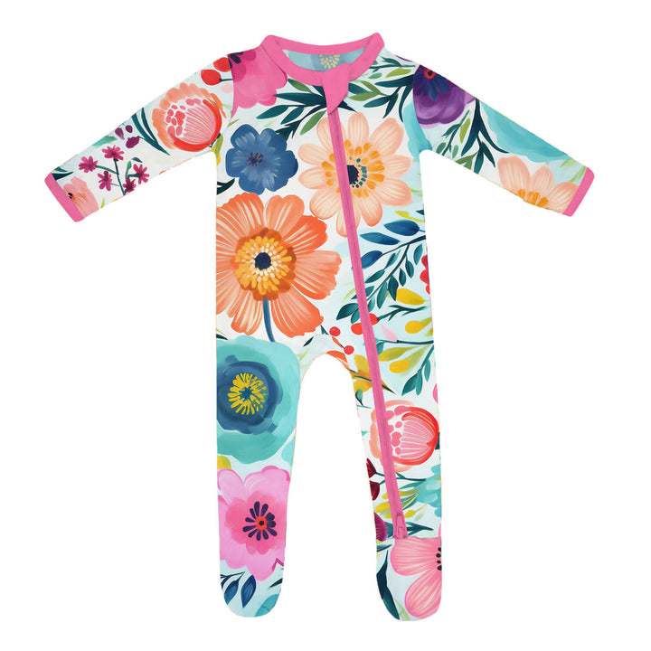 Secret Garden Zippered Footie Romper