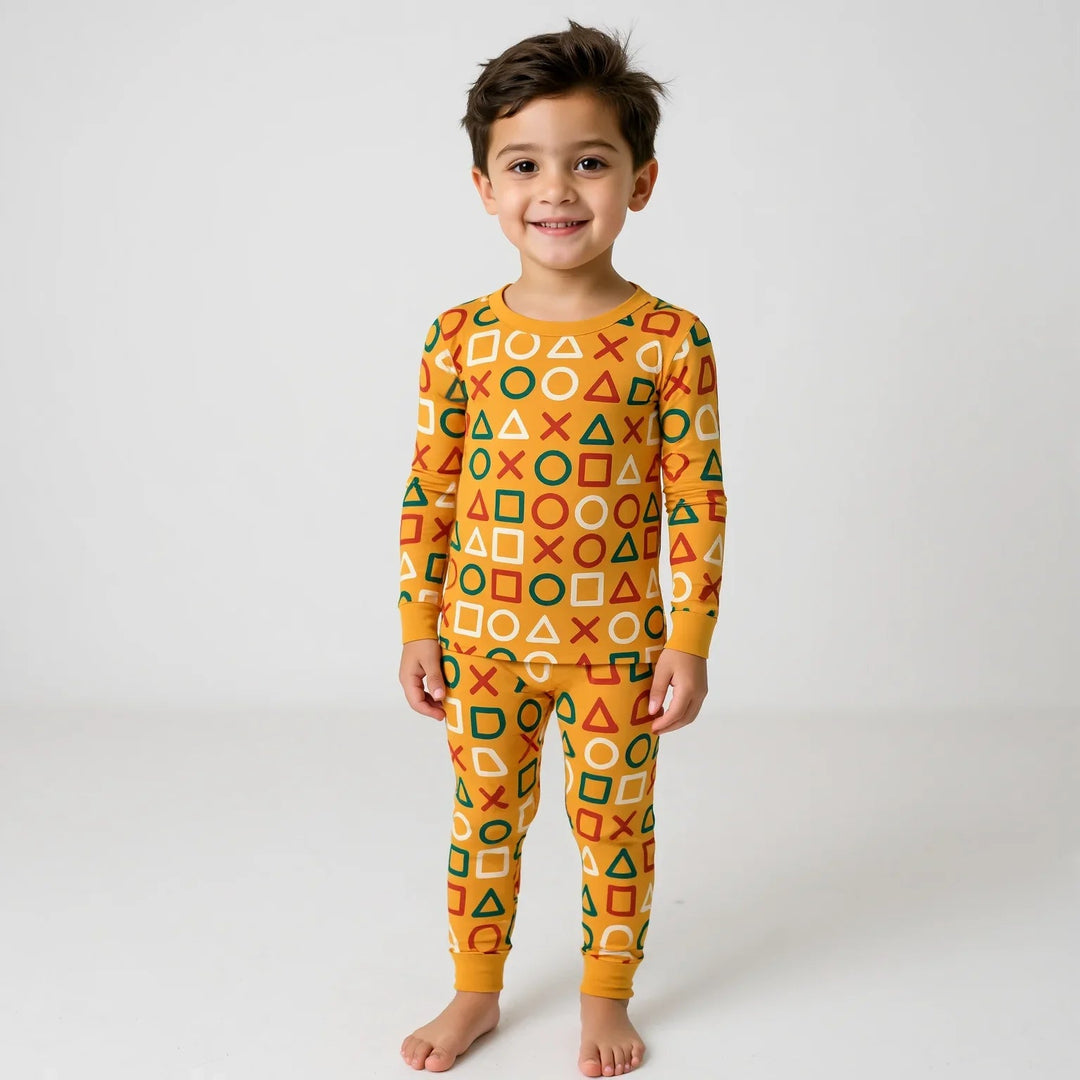 Shapes Hero Two Piece Long Sleeve Pajama Set - Zumbamboo
