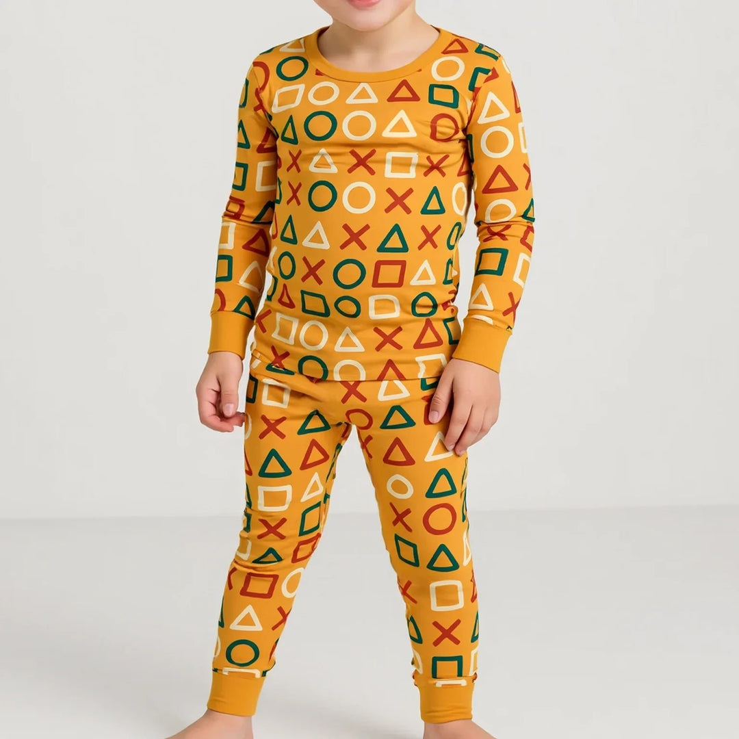 Shapes Hero Two Piece Long Sleeve Pajama Set - Zumbamboo