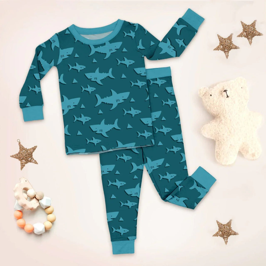 Sharks Two Piece Long Sleeve Pajama Set , Sharks Two Piece Long Sleeve Pajama Set - 18-24M