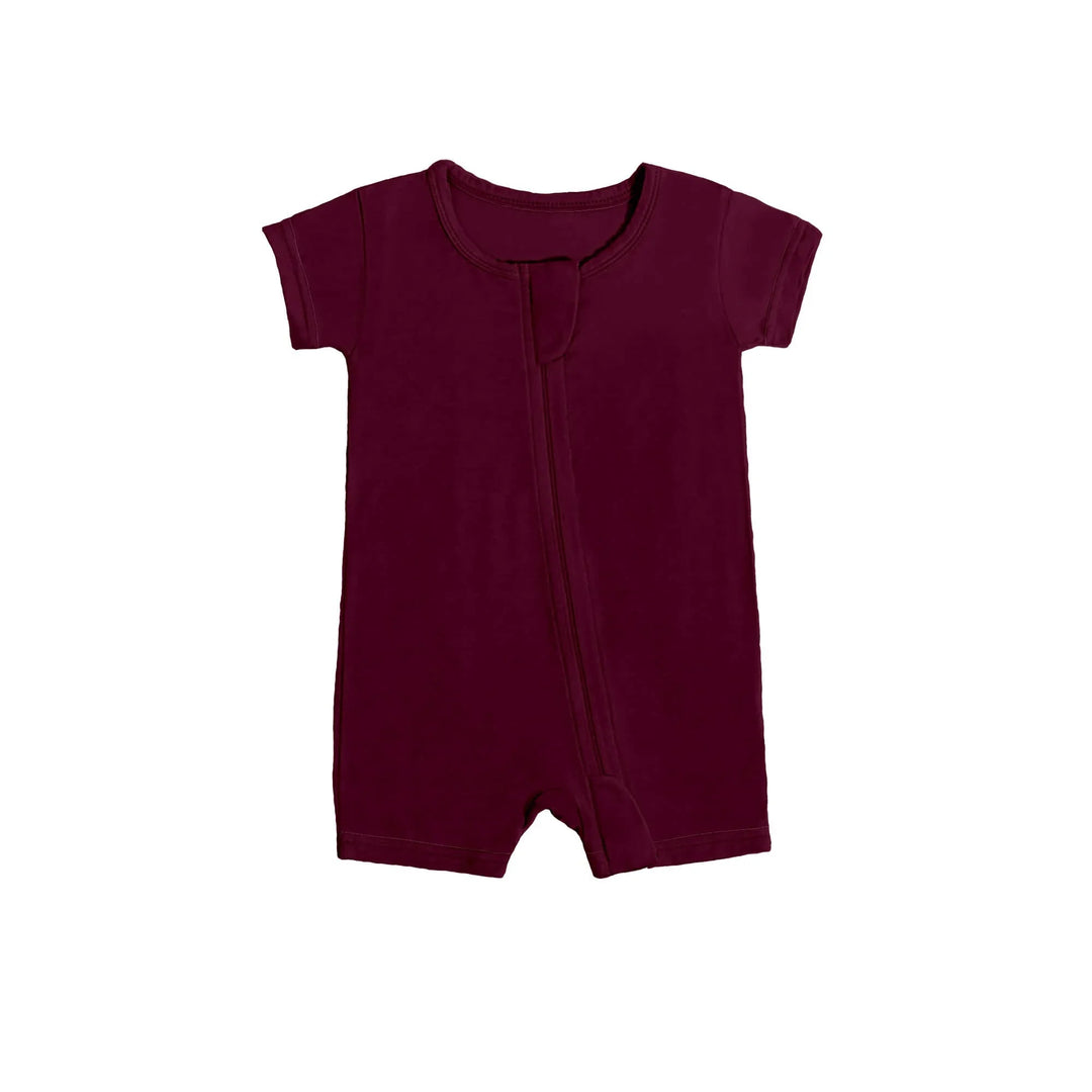 Shorty Zippered Romper in Brown Chocolate - Zumbamboo