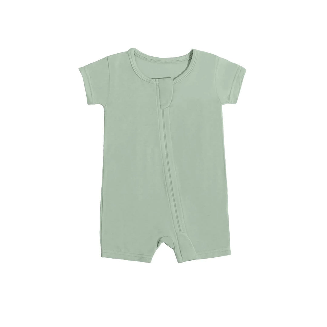 Shorty Zippered Romper in Jet Stream - Zumbamboo