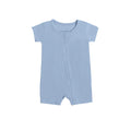 Shorty Zippered Romper in Light Steel Blue , Shorty Zippered Romper in Light Steel Blue - 0-3M