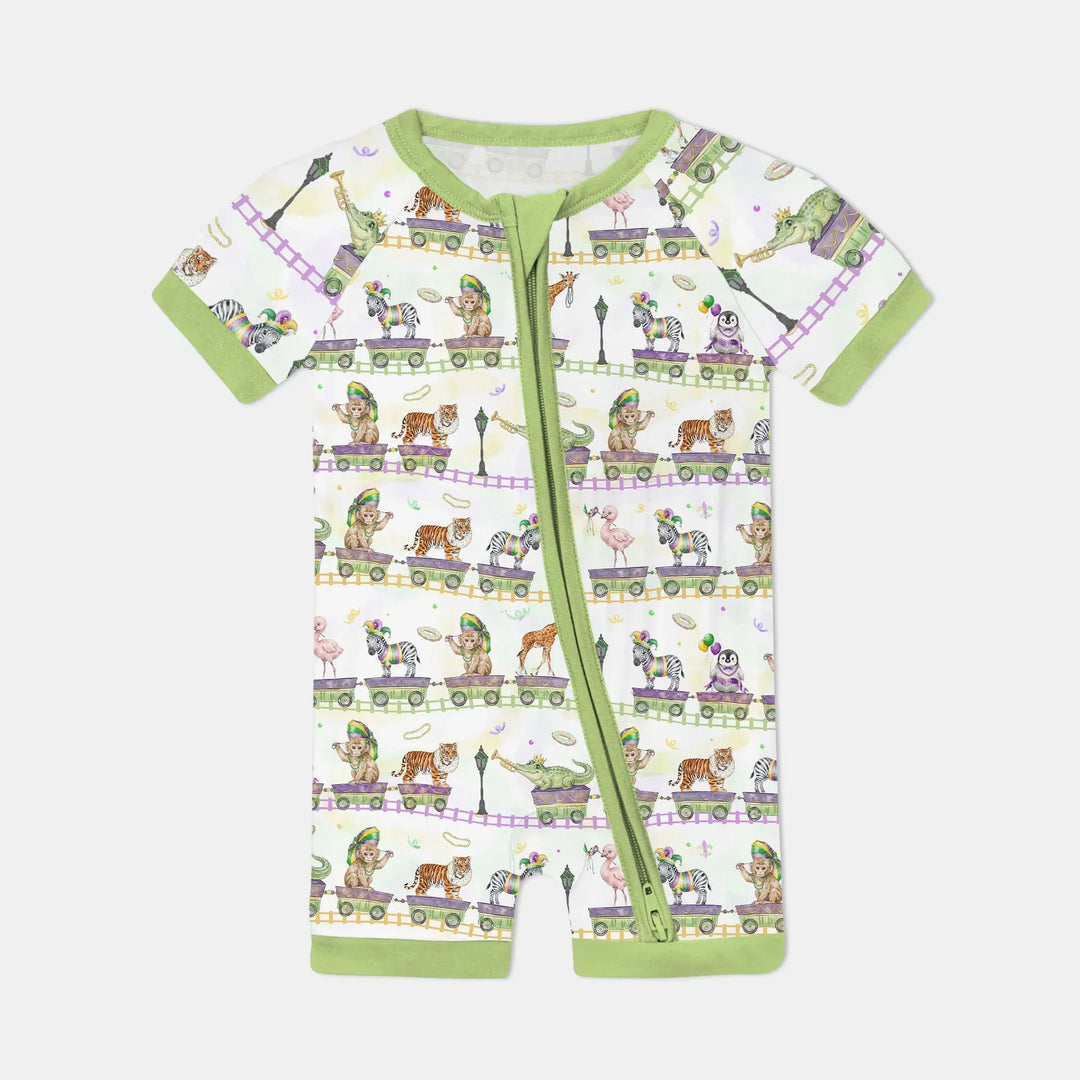 Mardi Gras Jungle Krewe Bamboo Shorty Zippy