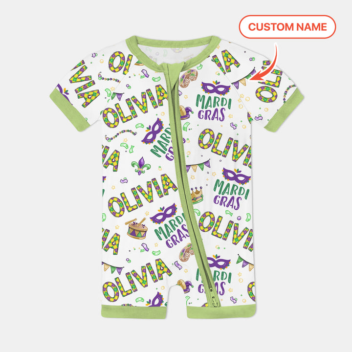 Custom Name Make your own Mardi Gras Shorty Zippy