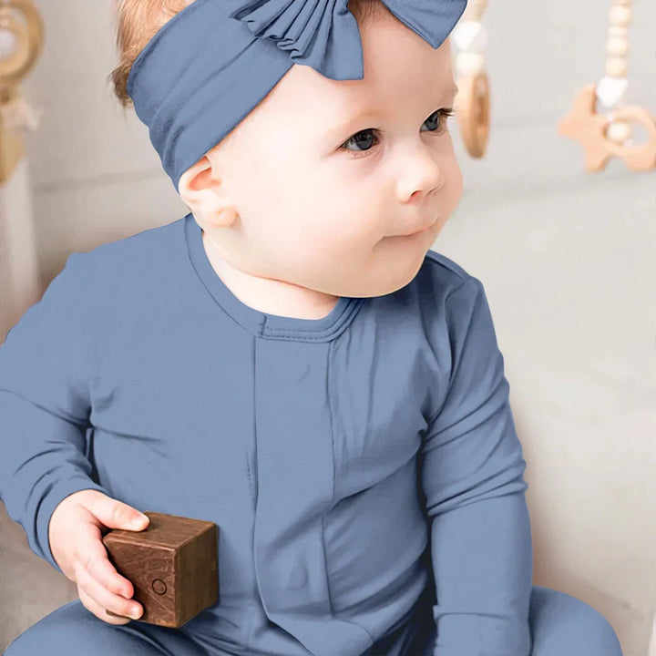 Slate Magnetic Footie Romper - Zumbamboo