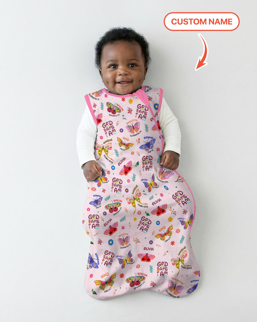 Custom Name God says I am Butterfly Sleep Bag