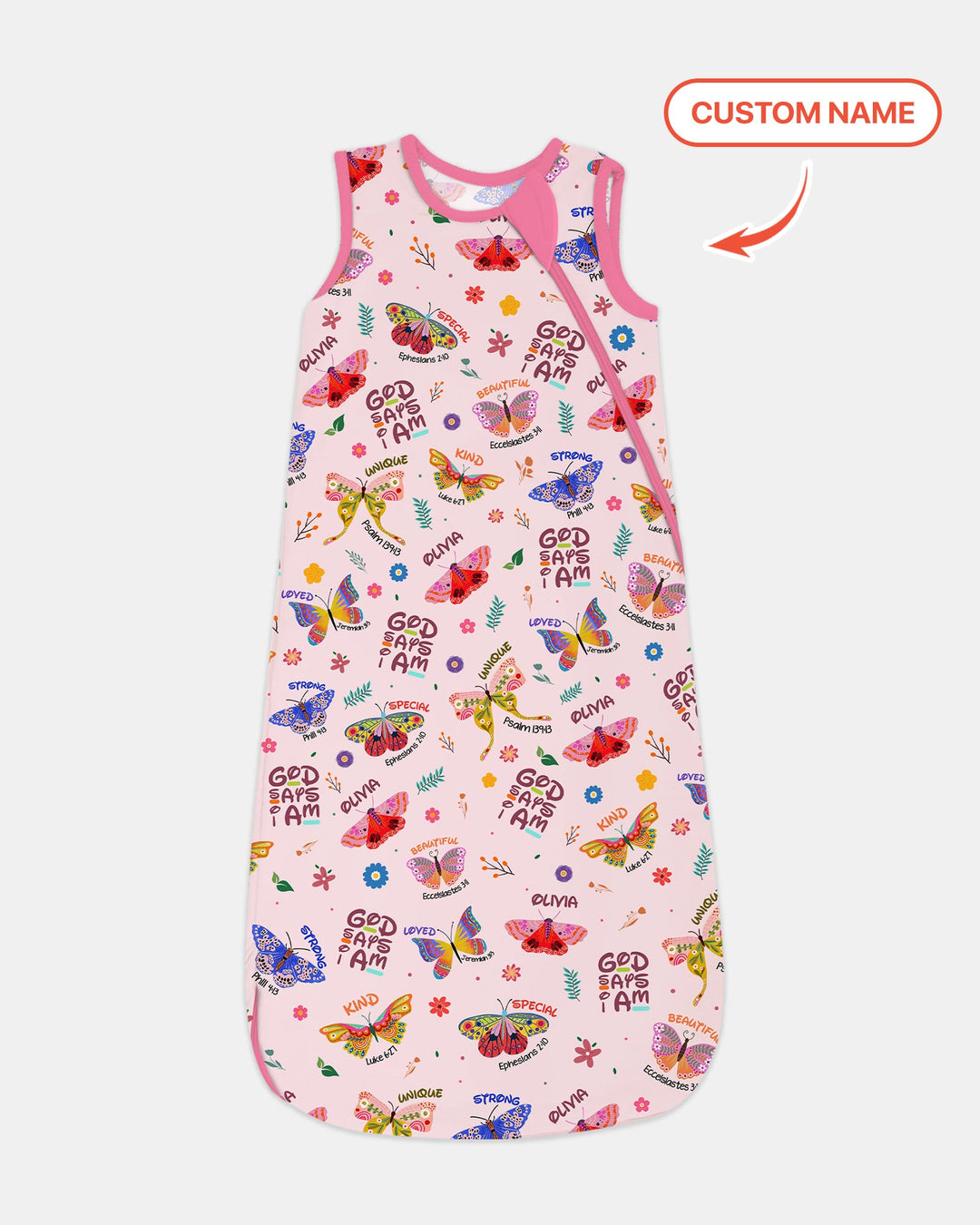 Custom Name God says I am Butterfly Sleep Bag