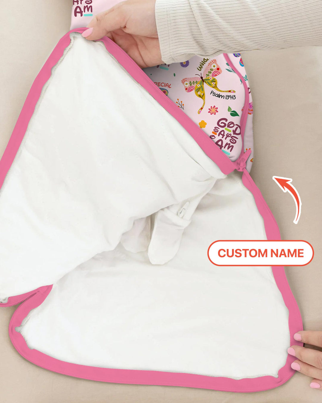 Custom Name God says I am Butterfly Sleep Bag