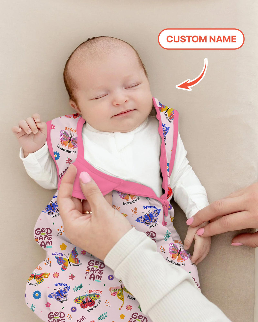 Custom Name God says I am Butterfly Sleep Bag