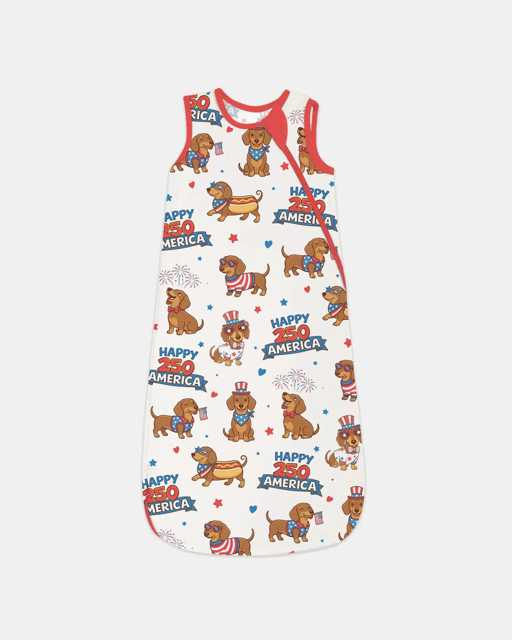 Red, White & Wiener Bamboo Sleep Bag