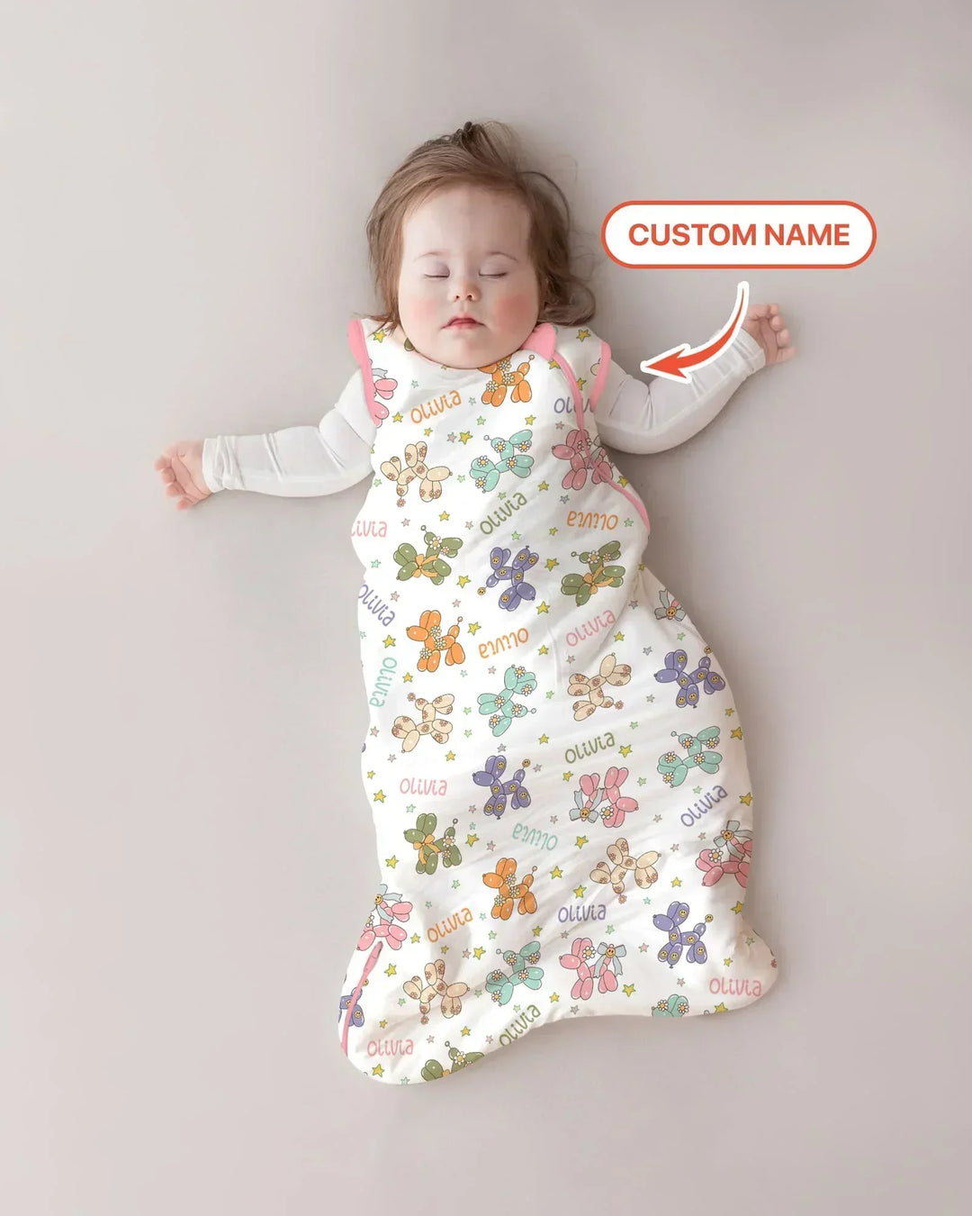 Custom Name Balloon Dog Sleep Bag