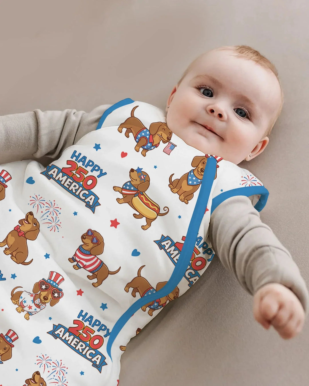 Red, White & Wiener Bamboo Sleep Bag