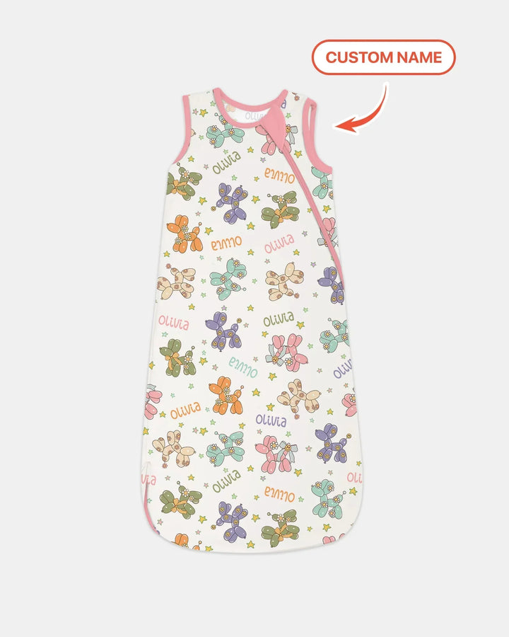 Custom Name Balloon Dog Sleep Bag