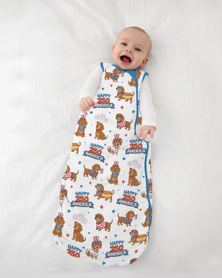 Red, White & Wiener Bamboo Sleep Bag