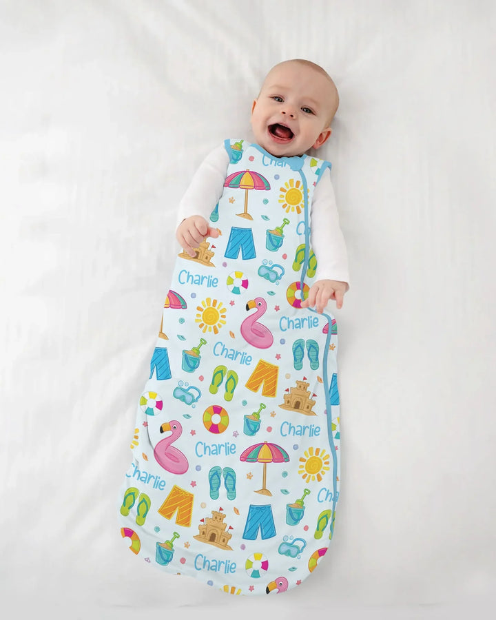 Custom Name Summer is Fun Bamboo Sleep Bag