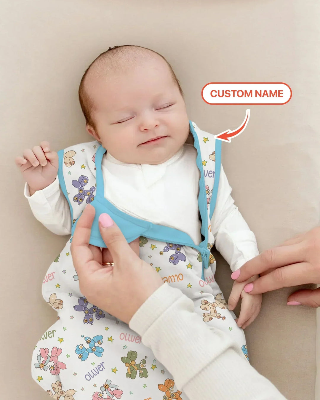 Custom Name Balloon Dog Sleep Bag