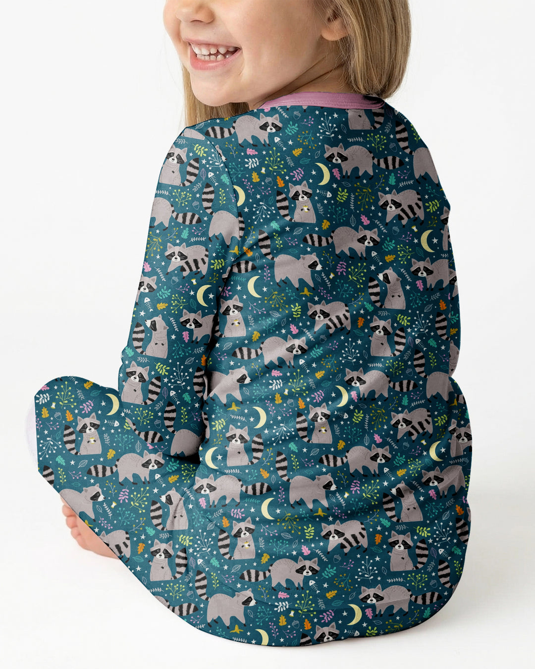 Midnight Raccoons Bamboo Two Piece Long Sleeve Pajama Set