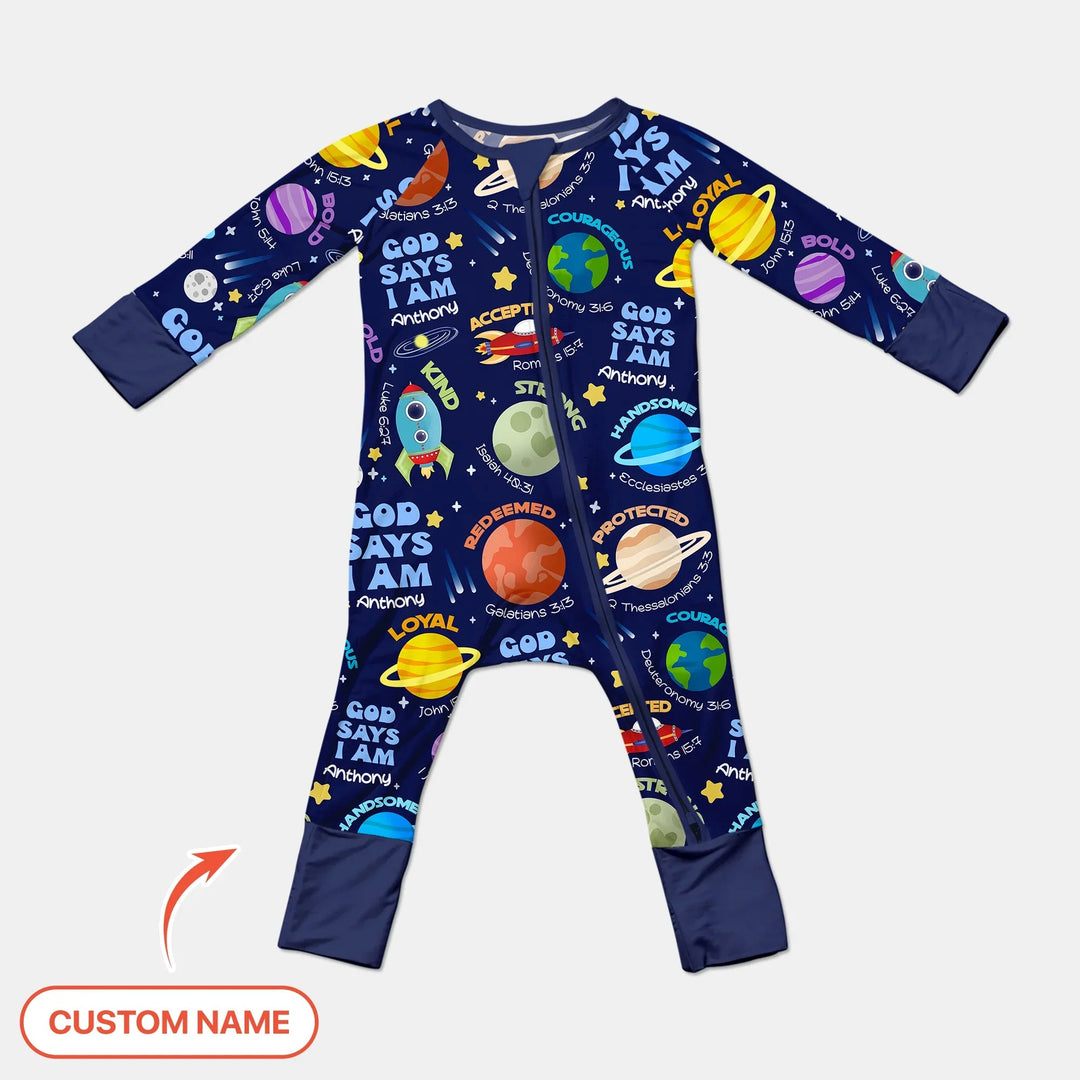 Space God Says I Am Custom Name Convertible Zippy - Zumbamboo