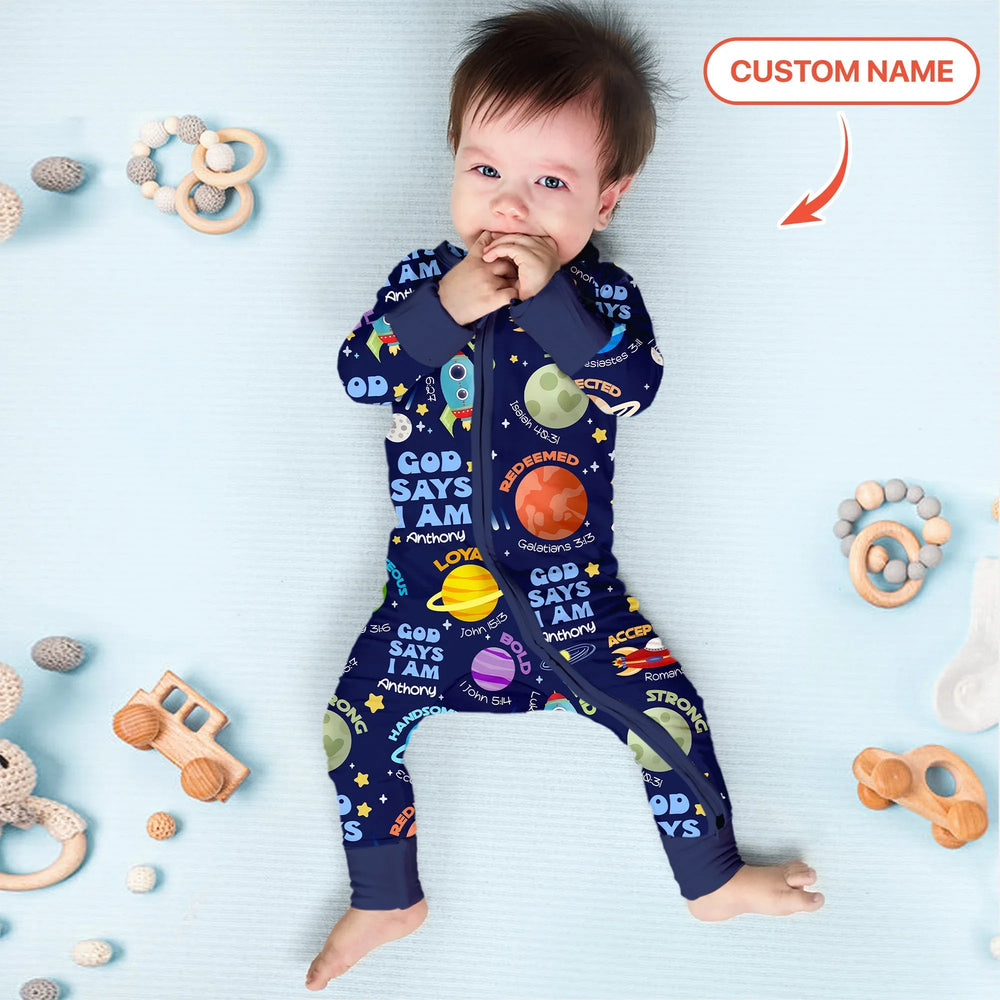 Space God Says I Am Custom Name Convertible Zippy - Zumbamboo