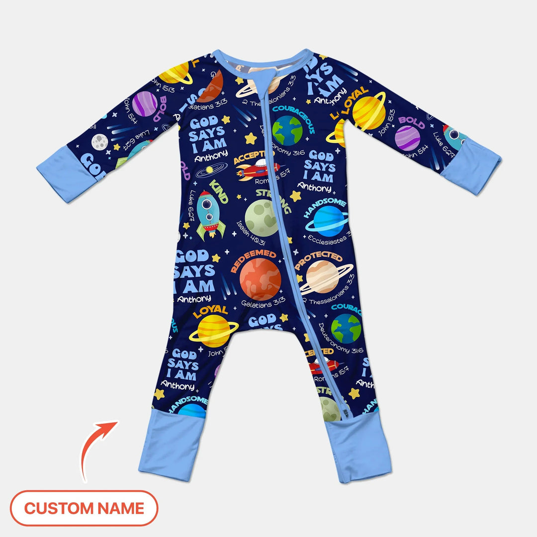 Space God Says I Am Custom Name Convertible Zippy - Zumbamboo