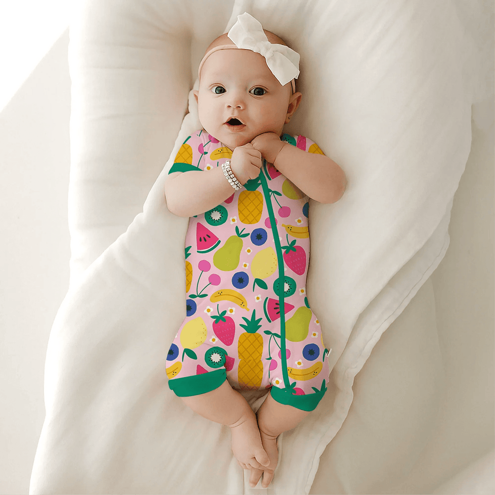 Summer Fruits Shorty Zippered Romper - Zumbamboo