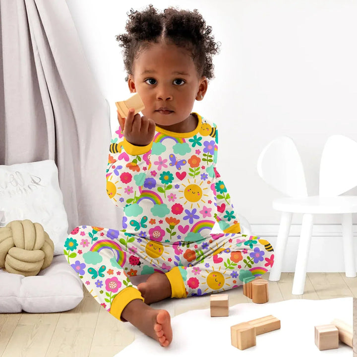Summer Sunshine Two Piece Long Sleeve Pajama Set - Zumbamboo