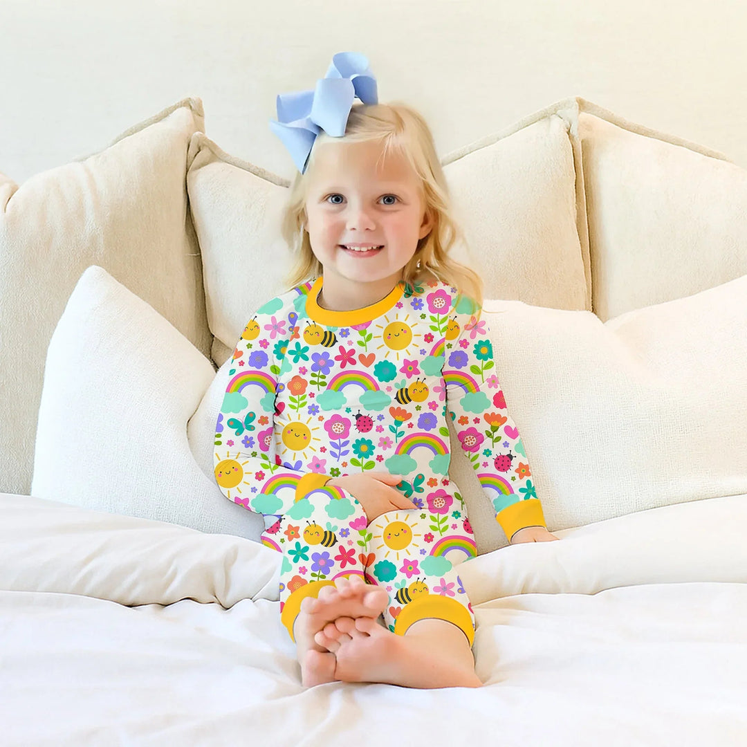 Summer Sunshine Two Piece Long Sleeve Pajama Set - Zumbamboo