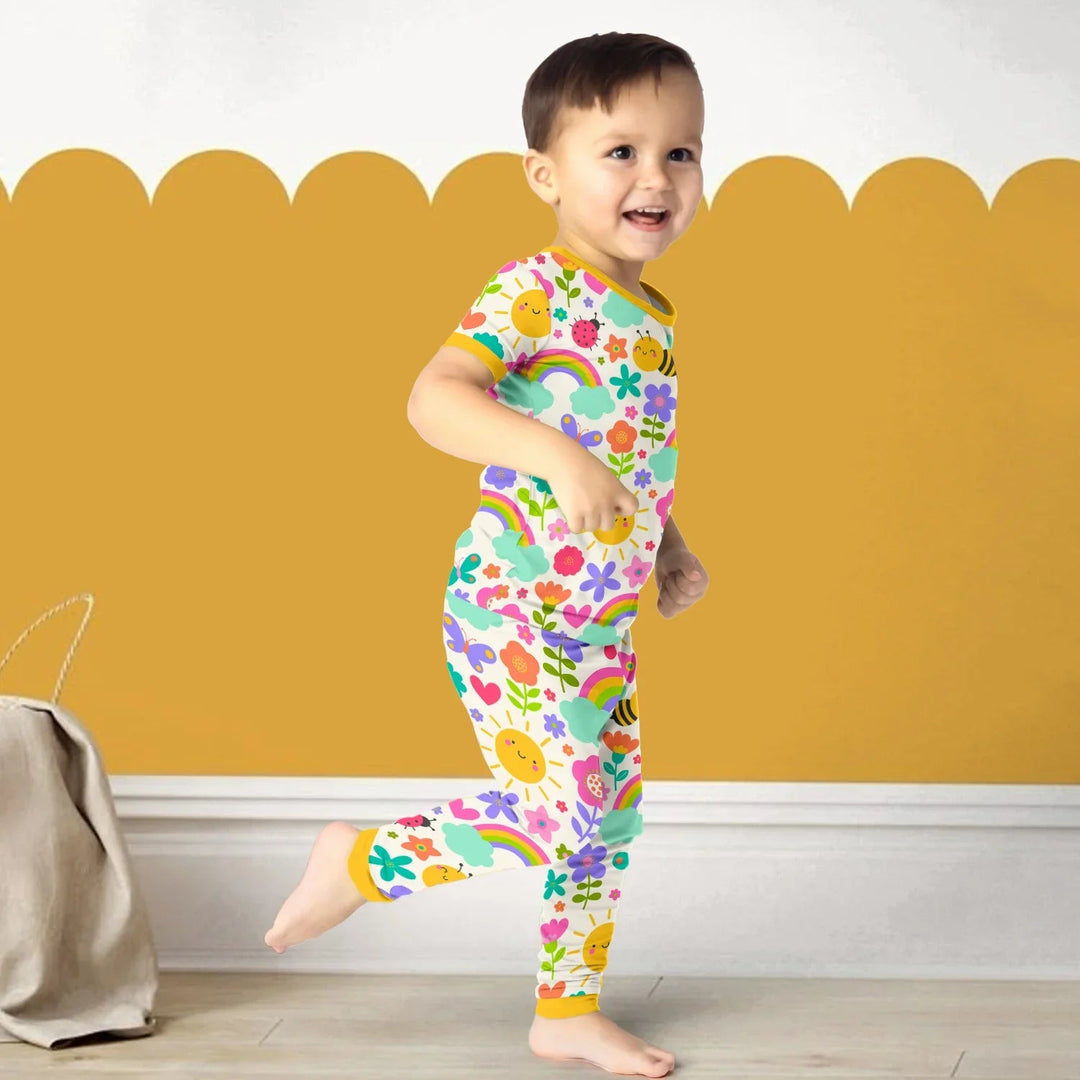 Summer Sunshine Two Piece Short Sleeve Pajama Set - Zumbamboo