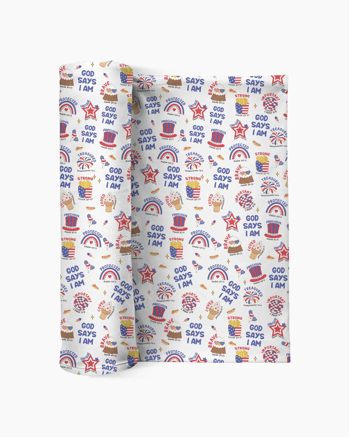 God Says I Am - America 250th Anniversary swaddle blanket