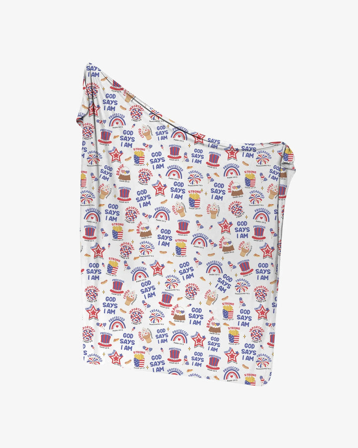 God Says I Am - America 250th Anniversary swaddle blanket