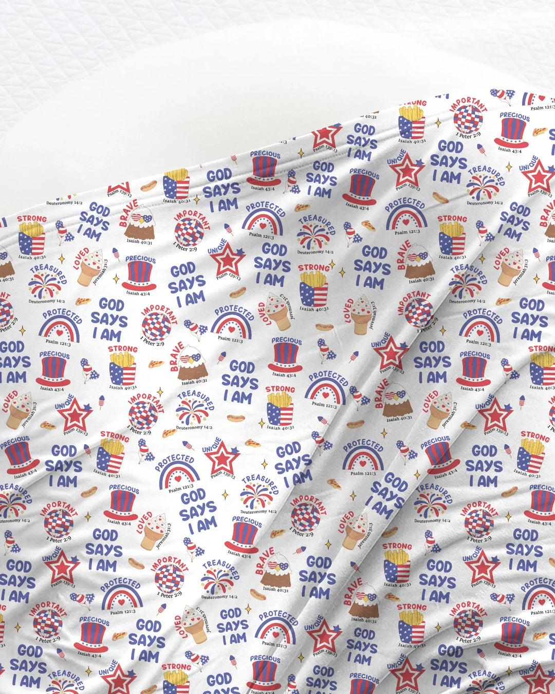 God Says I Am - America 250th Anniversary swaddle blanket