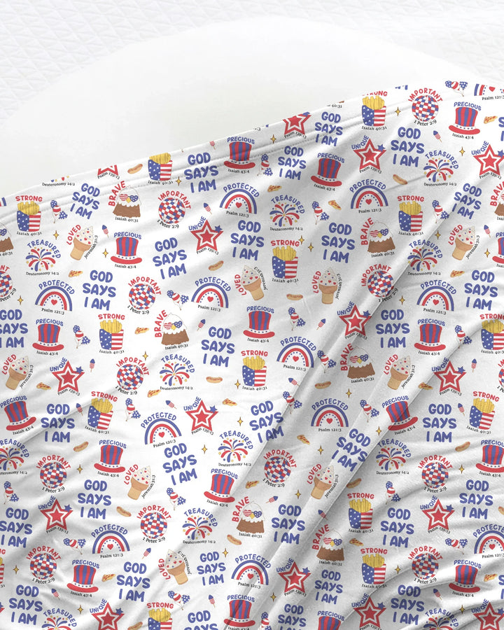 God Says I Am - America 250th Anniversary swaddle blanket