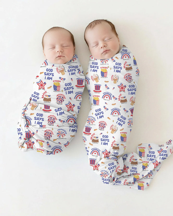 God Says I Am - America 250th Anniversary swaddle blanket