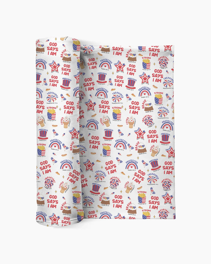 God Says I Am - America 250th Anniversary swaddle blanket