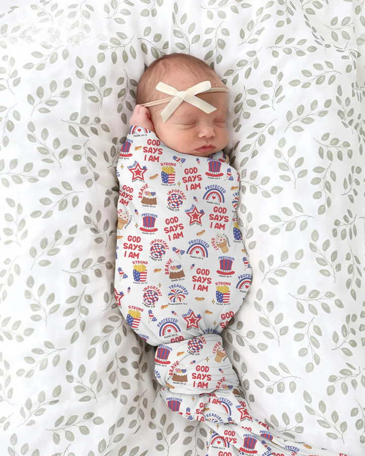 God Says I Am - America 250th Anniversary swaddle blanket