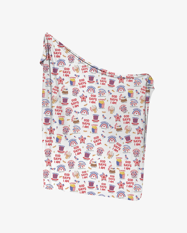 God Says I Am - America 250th Anniversary swaddle blanket