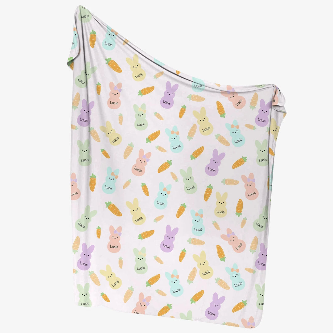 Custom Name Easter Bunny swaddle blanket