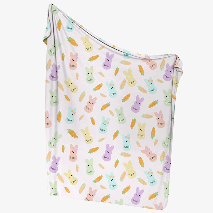 Custom Name Easter Bunny swaddle blanket