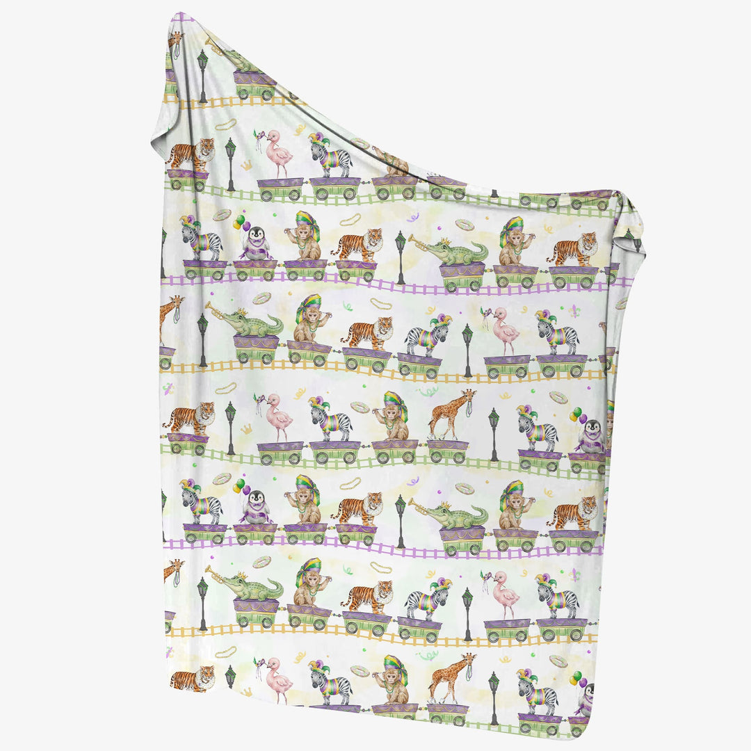 Mardi Gras Jungle Krewe Swaddle Blanket