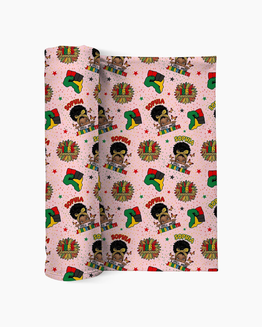 Custom Name Little Miss Juneteenth Swaddle Blanket