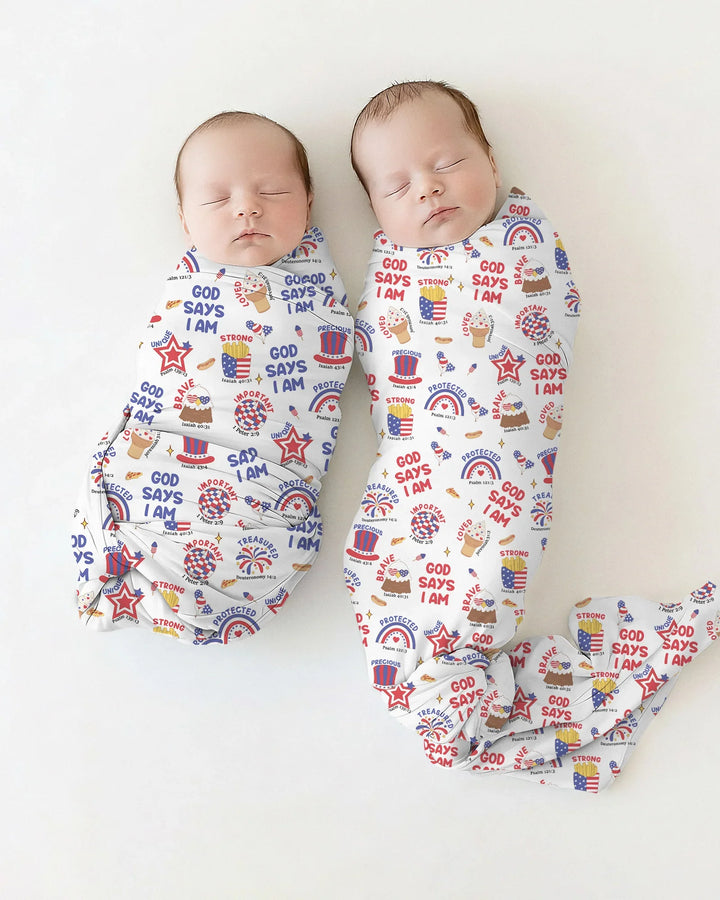 God Says I Am - America 250th Anniversary swaddle blanket