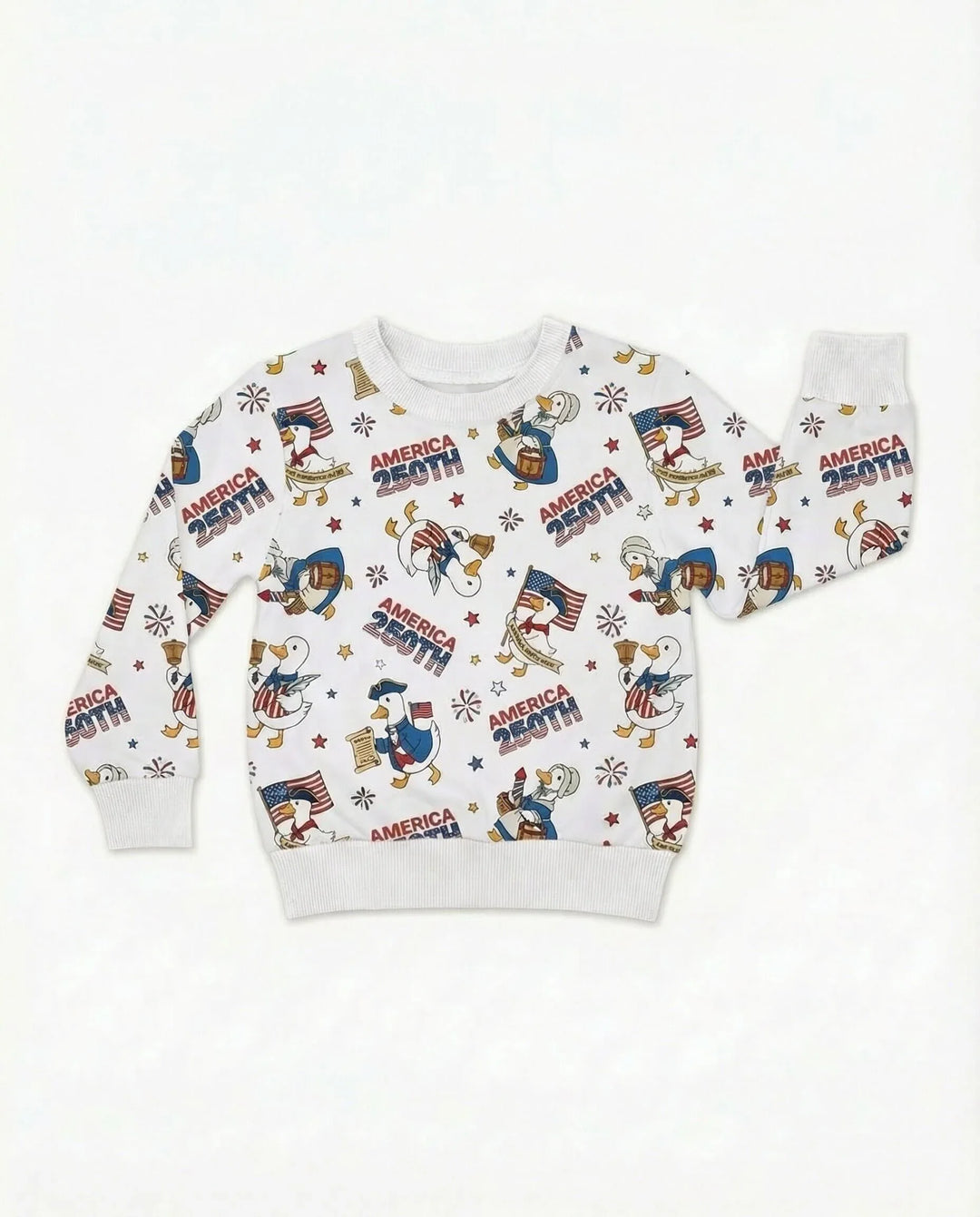 Patriotische Gans feiert 250 Jahre Bambus-Rundhals-Sweatshirt